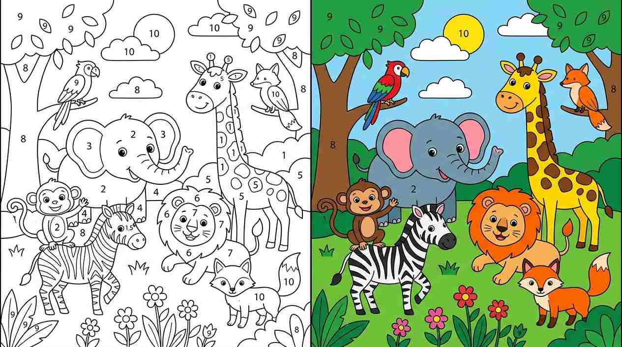 Animals Color by Number