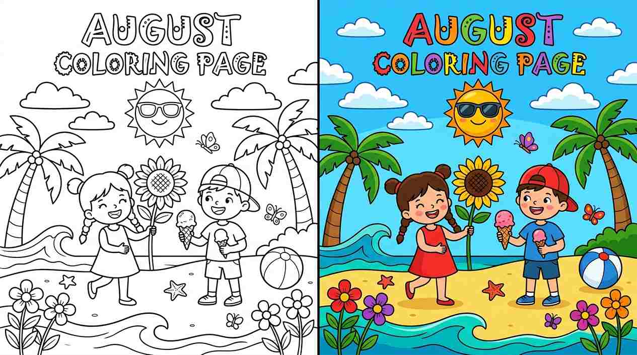 August Coloring Pages