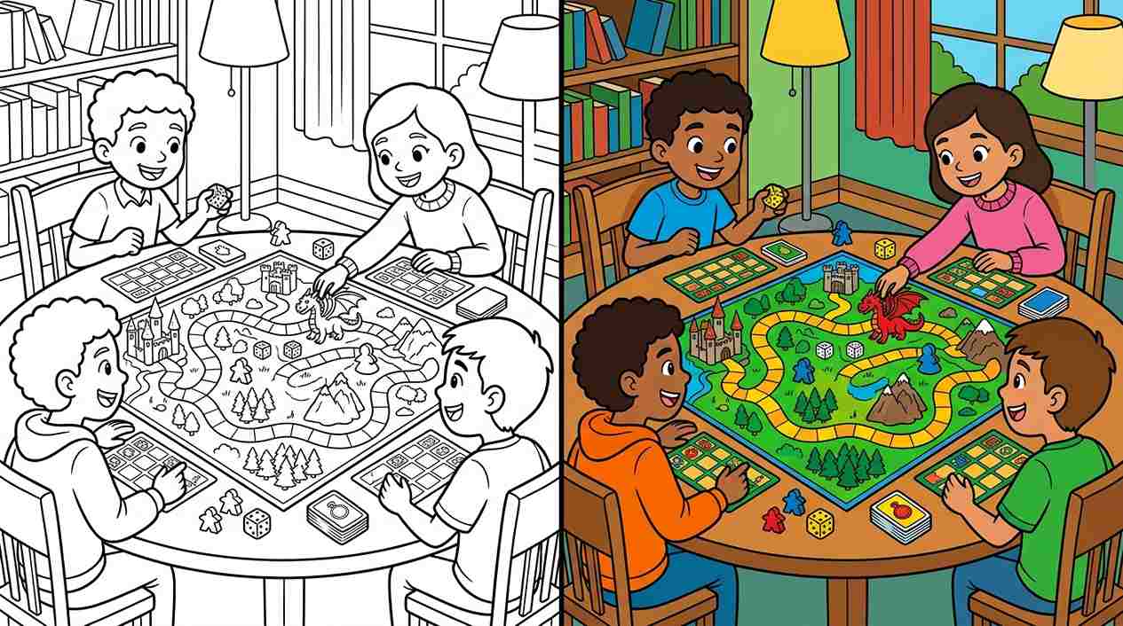 Board Games Coloring Pages
