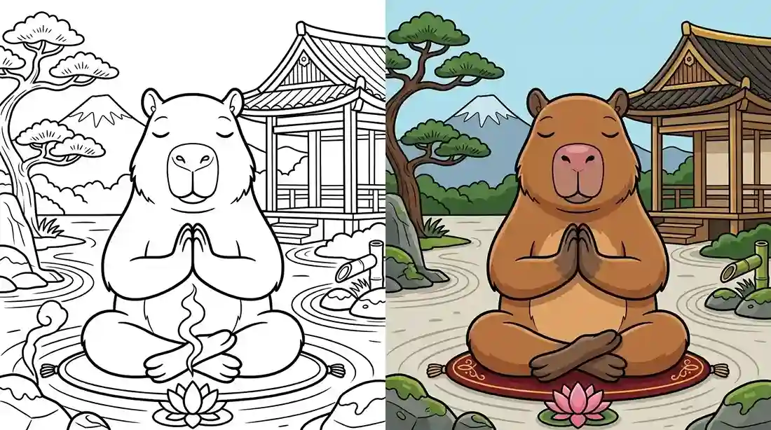 Capybara Coloring Pages