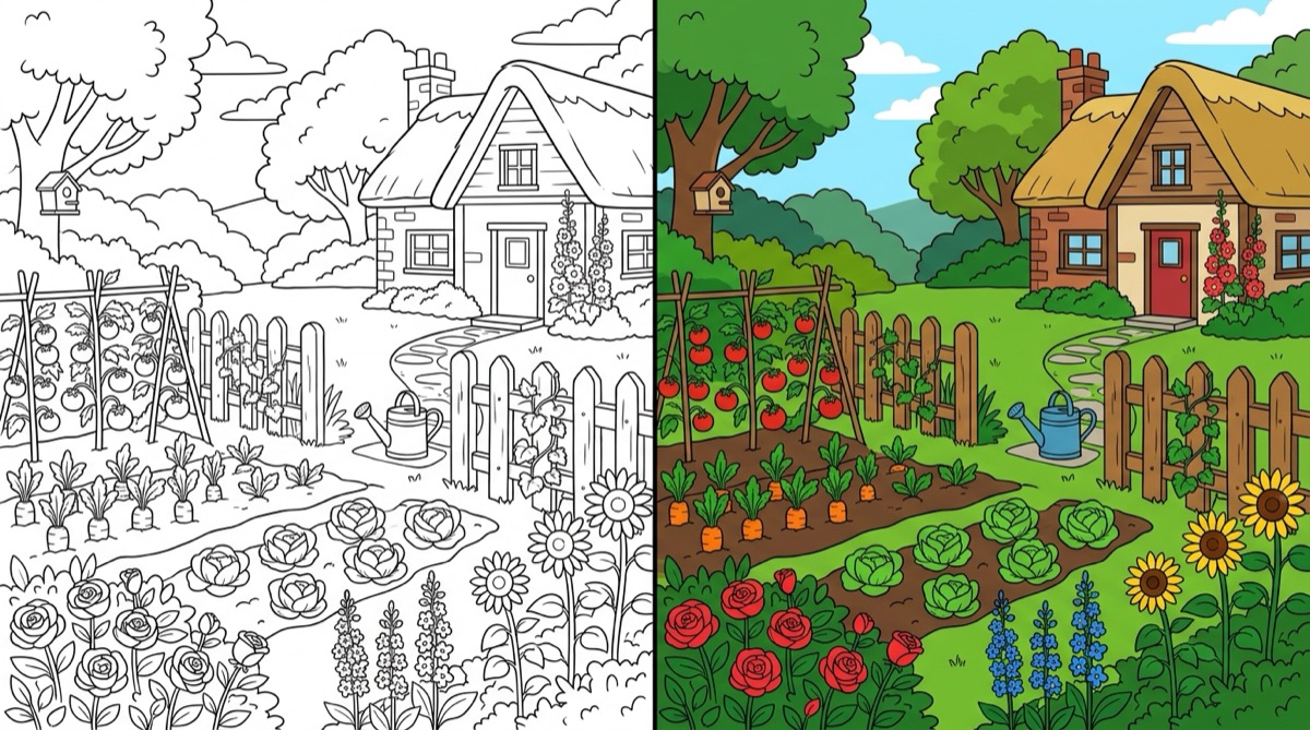 Cottage Garden Coloring Pages