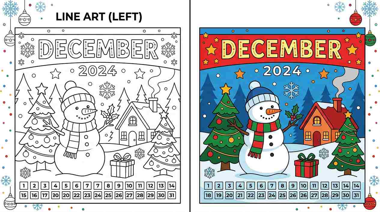 December Coloring Pages