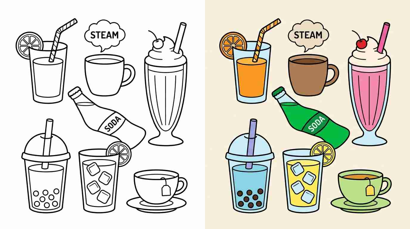Drinks & Beverages Coloring Pages