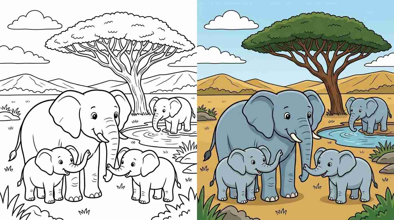 Elephant Coloring Pages