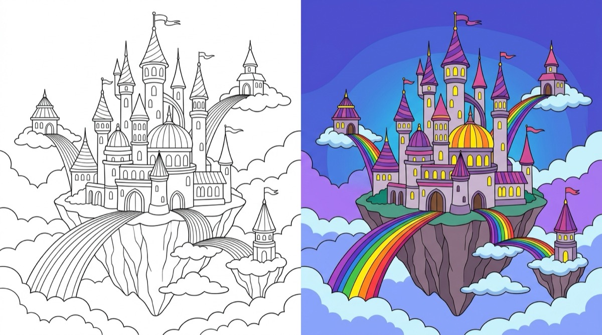 Fantasy Castle Coloring Pages