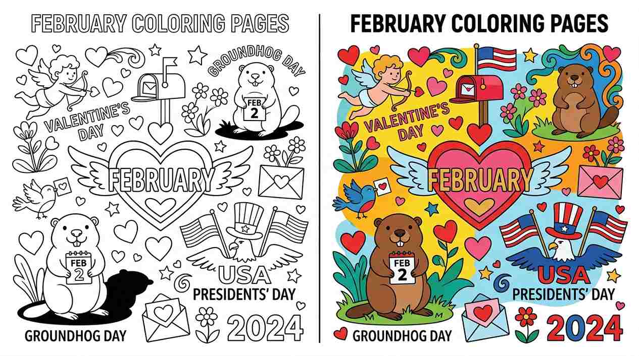 February Coloring Pages