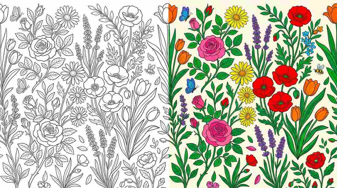 Floral Patterns & Wildflowers / Garden Coloring Pages