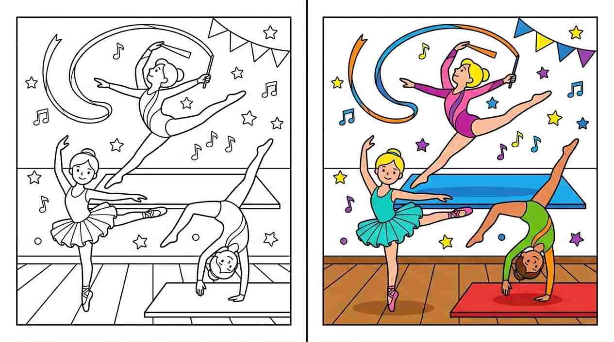 Gymnastics & Dance Coloring Pages