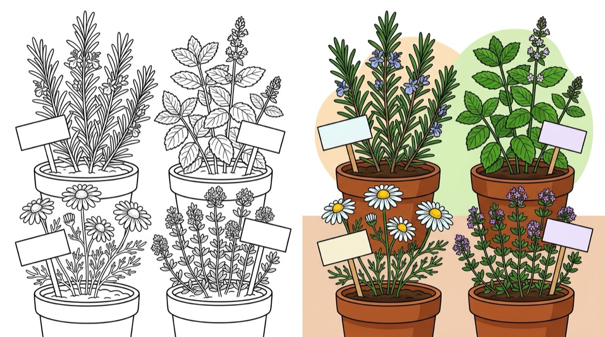 Herbs & Botanica Coloring Pages