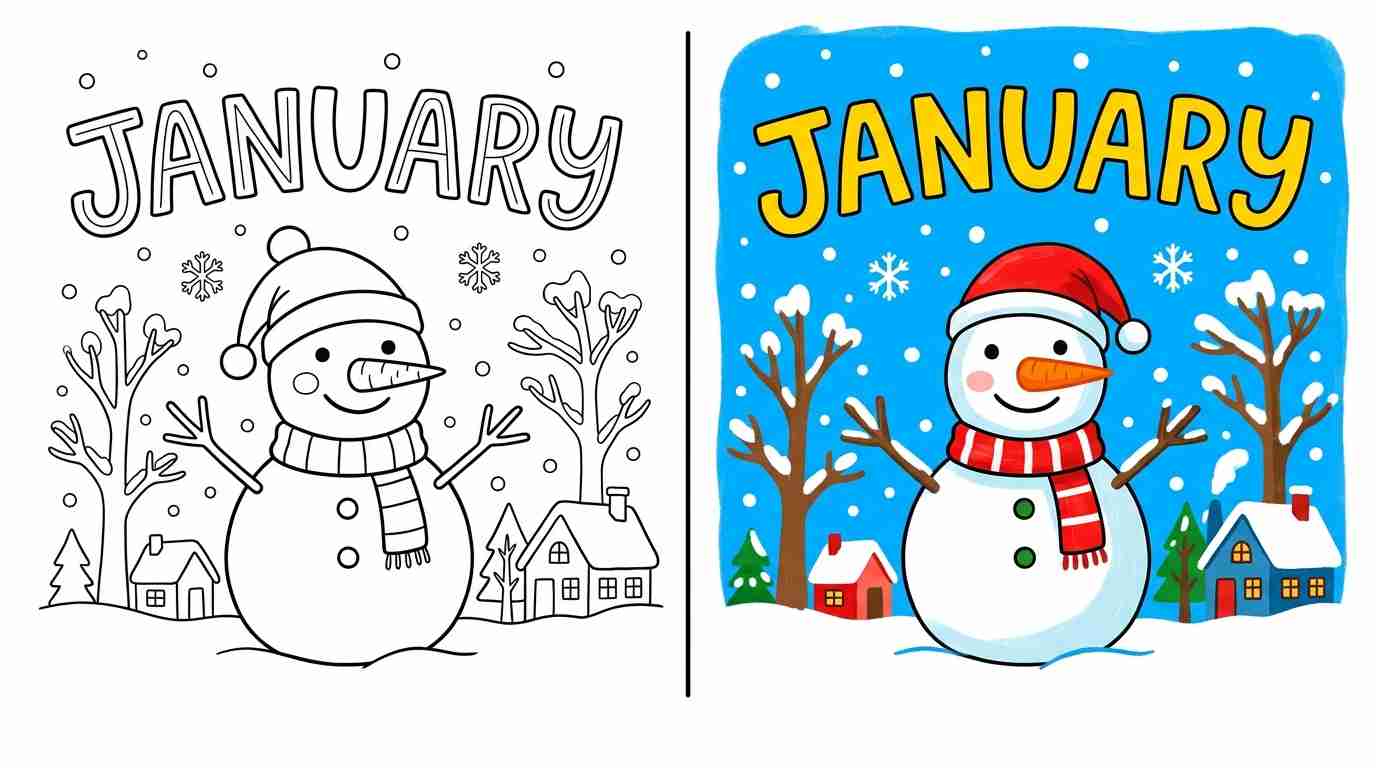 January Coloring Pages