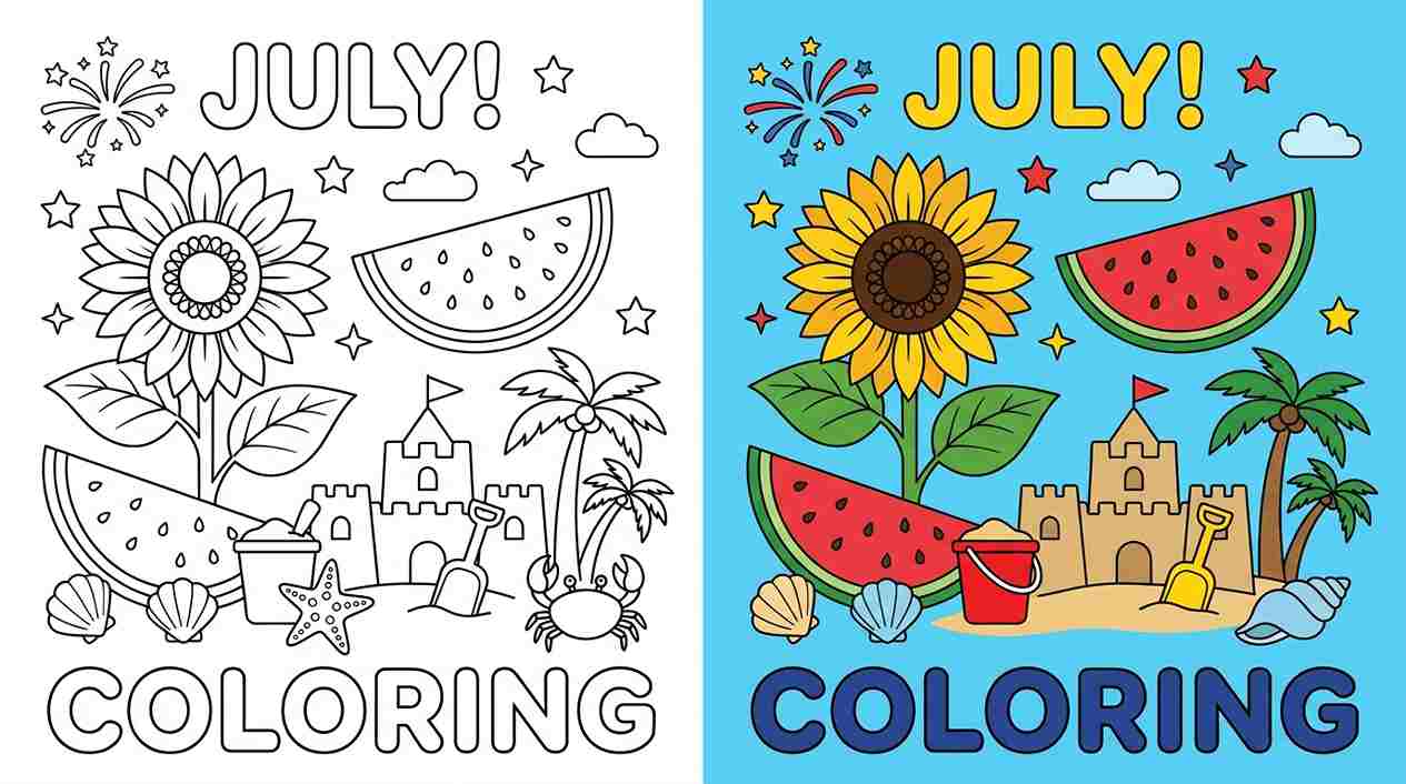 July Coloring Pages