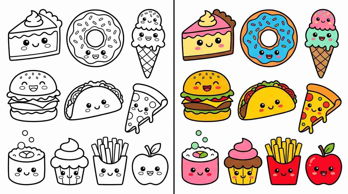 Kawaii Food Coloring Pages