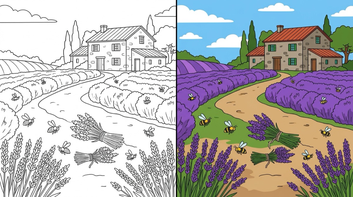 Lavender Coloring Pages