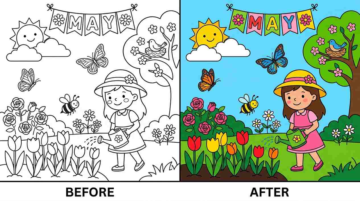 May Coloring Pages