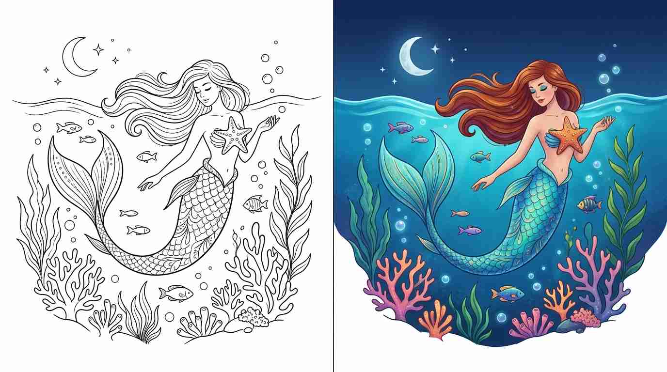 Mermaids Coloring Pages