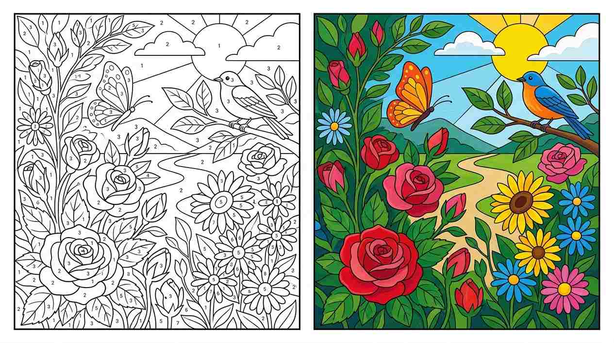 Nature & Flowers Color by Number