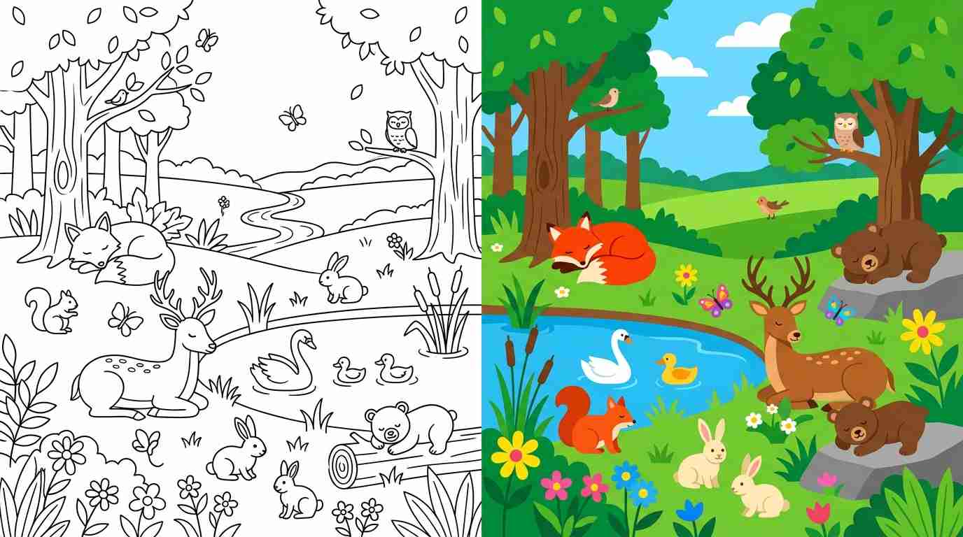 Peaceful Animals & Tranquil Creatures Coloring Pages