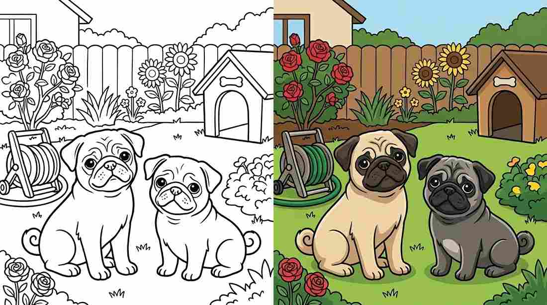 Pug Coloring Pages