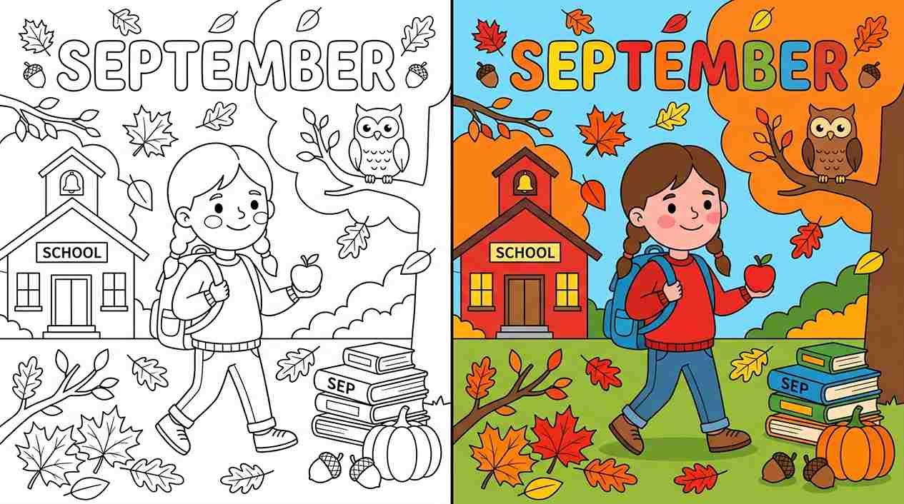 September Coloring Pages