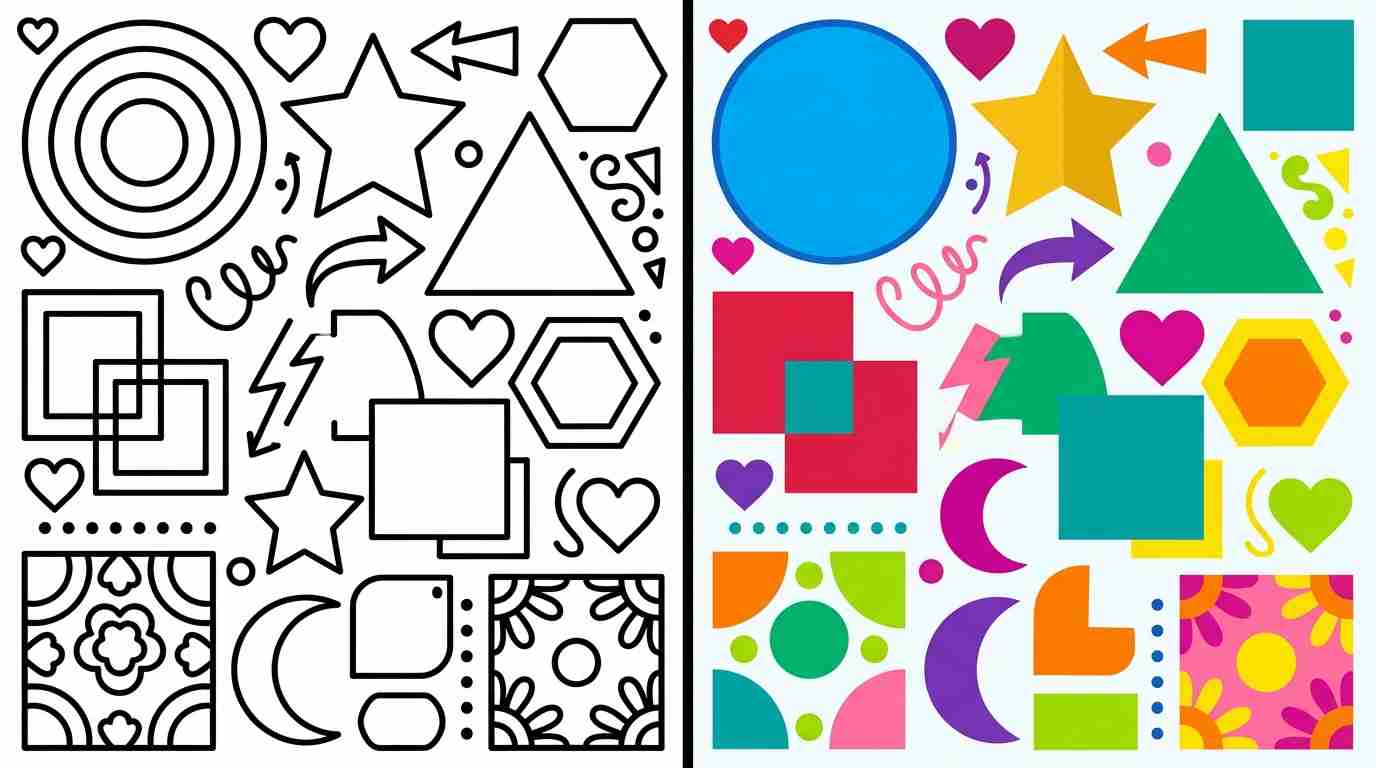 Shapes & Colors Coloring Pages