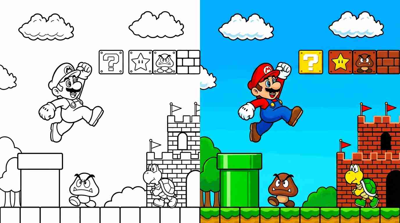 Super Mario Coloring Pages
