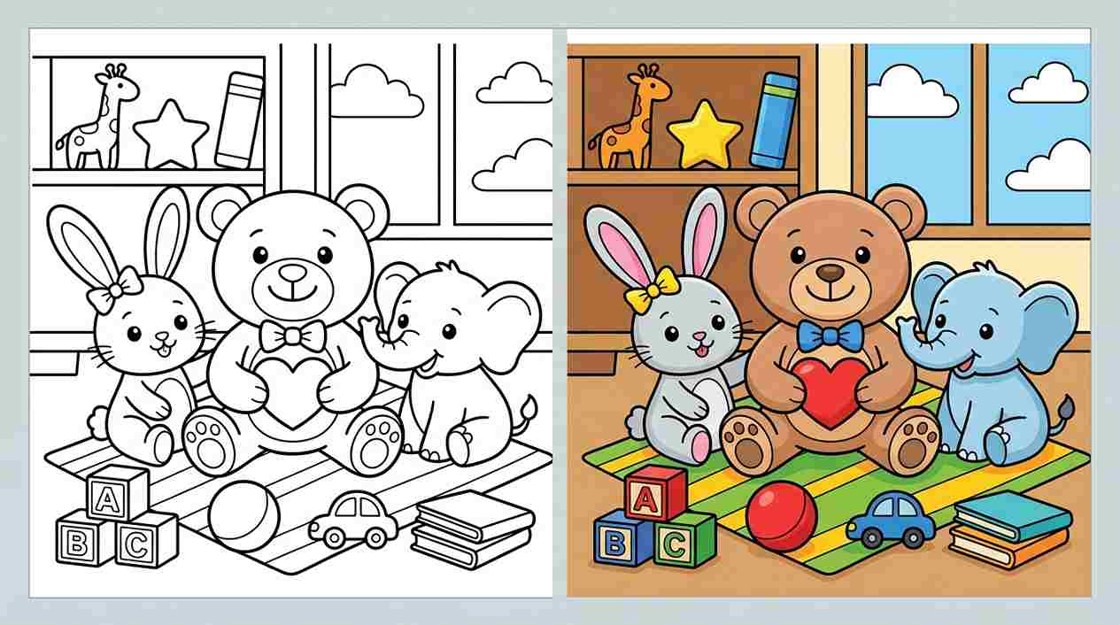 Teddy Bear & Stuffed Animals Coloring Pages