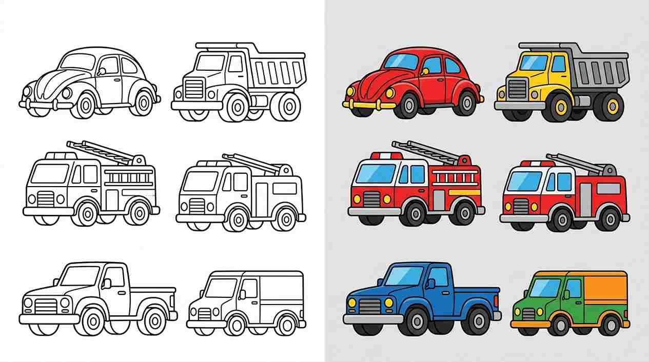 Toy Cars & Trucks Coloring Pages