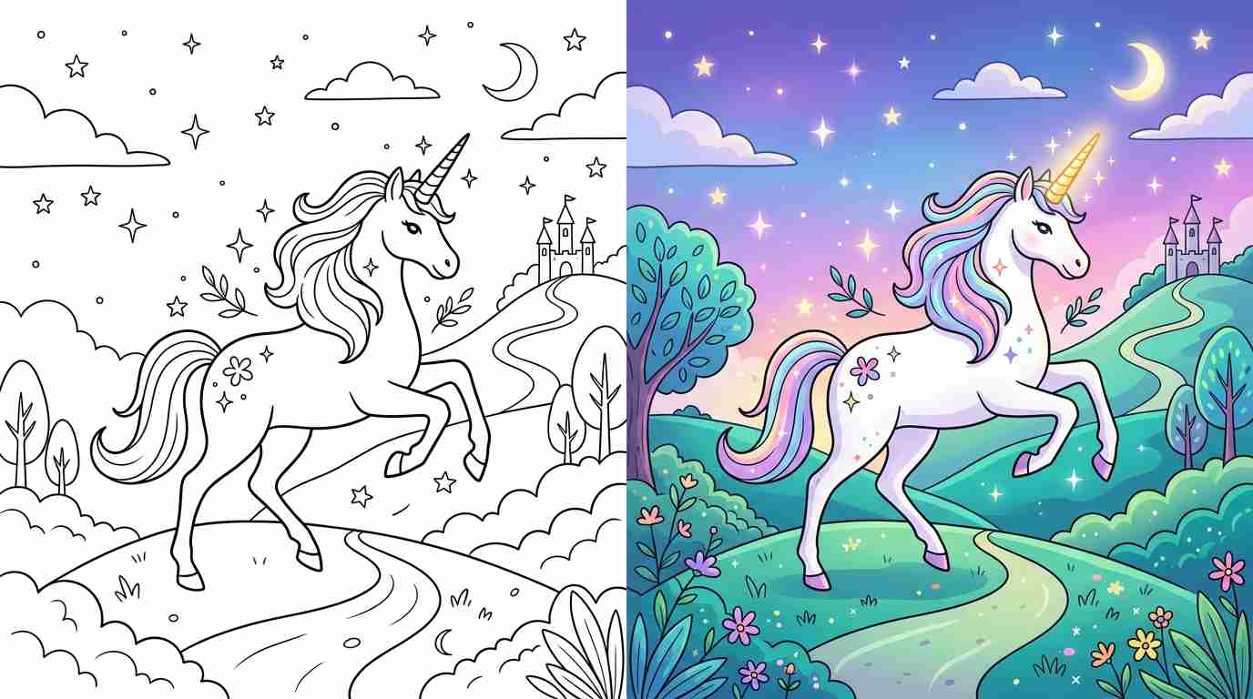 Unicorn Coloring Pages