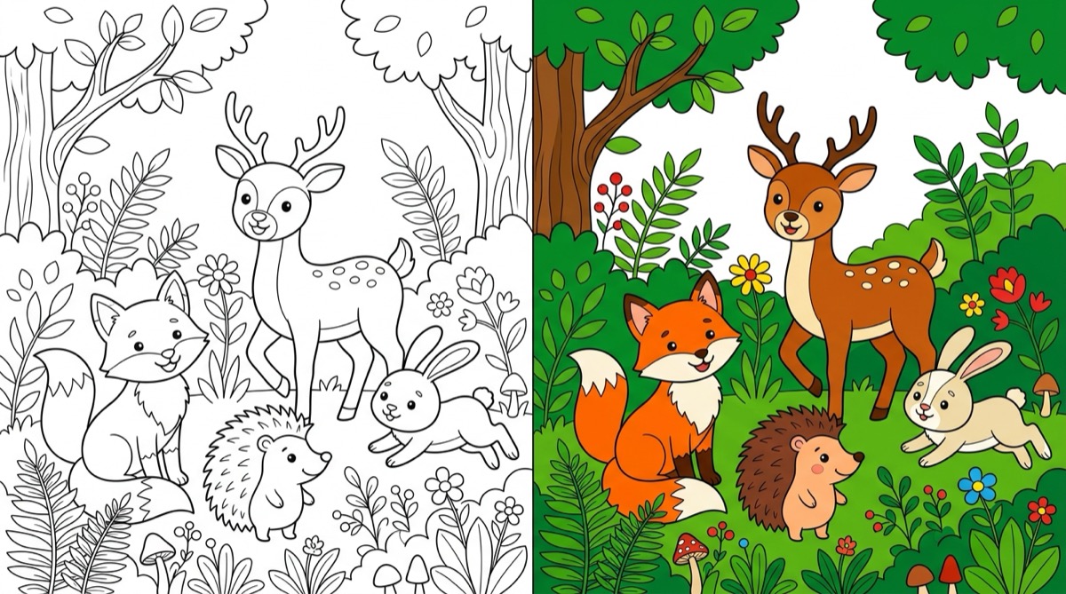 Woodland Animals Coloring Pages