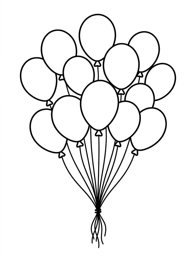 13 - Thirteen Balloons Coloring Page