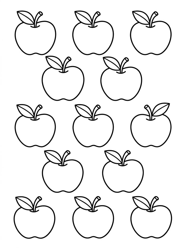 15 - Fifteen Apples Coloring Page