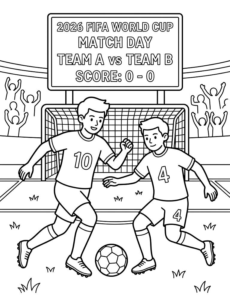 2026 FIFA World Cup Soccer Matches Coloring Page