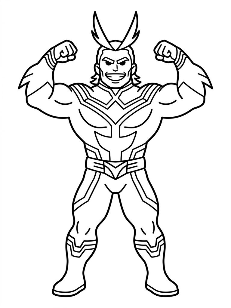 All Might Hero Form / Plus Ultra Coloring Page