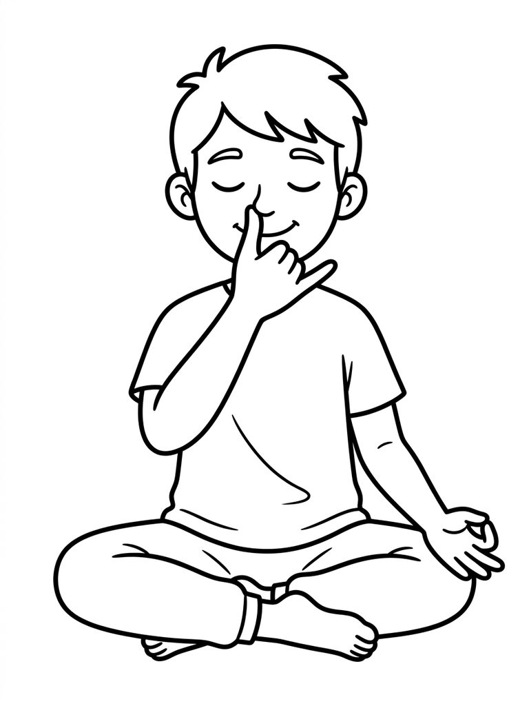 Alternate Nostril Breathing Coloring Page