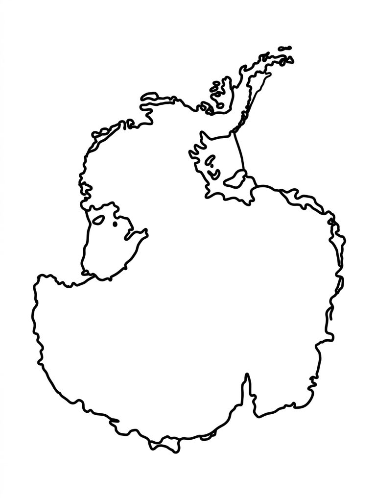 Antarctica Continent Outline Coloring Page