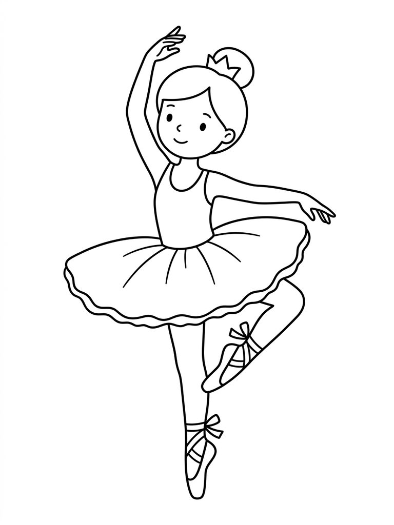 Ballet Dancer In Tutu Coloring Page