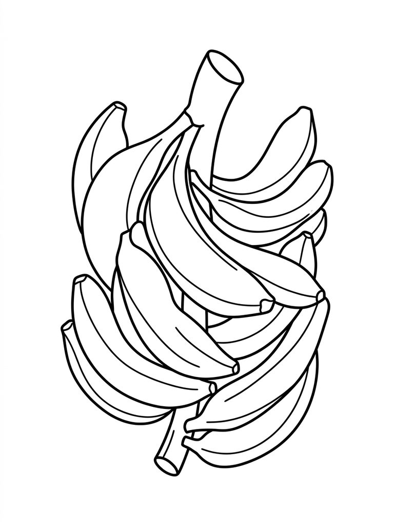 Banana Bunch Coloring Page