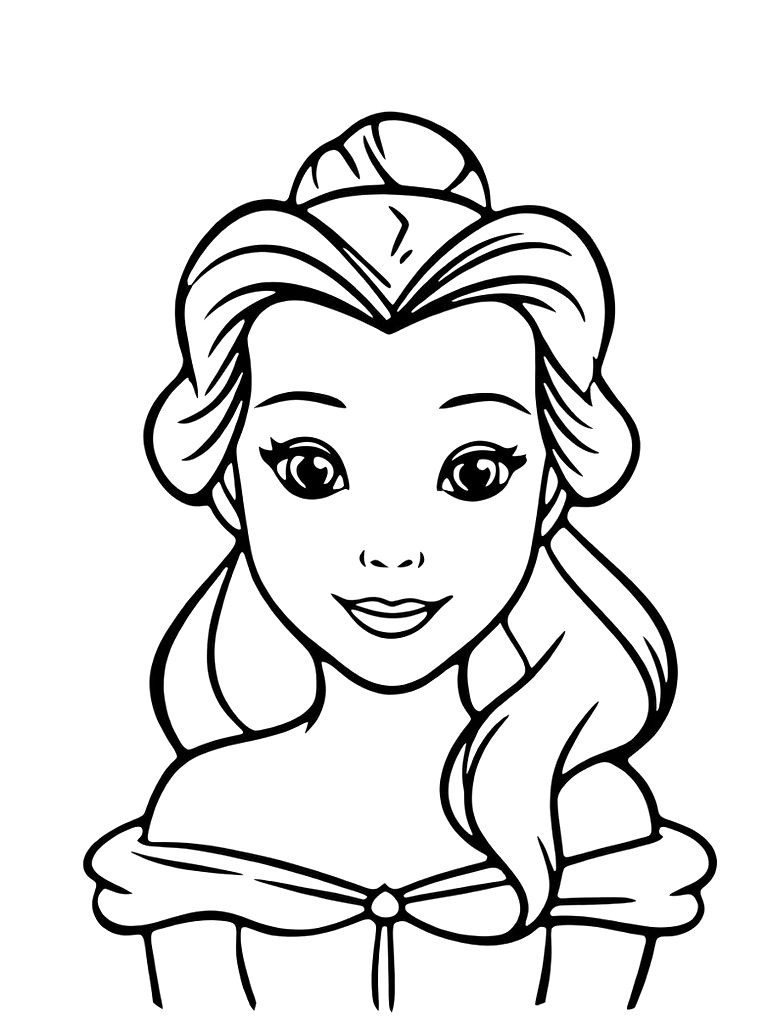 Belle In Yellow Dress In The Library Coloring Page