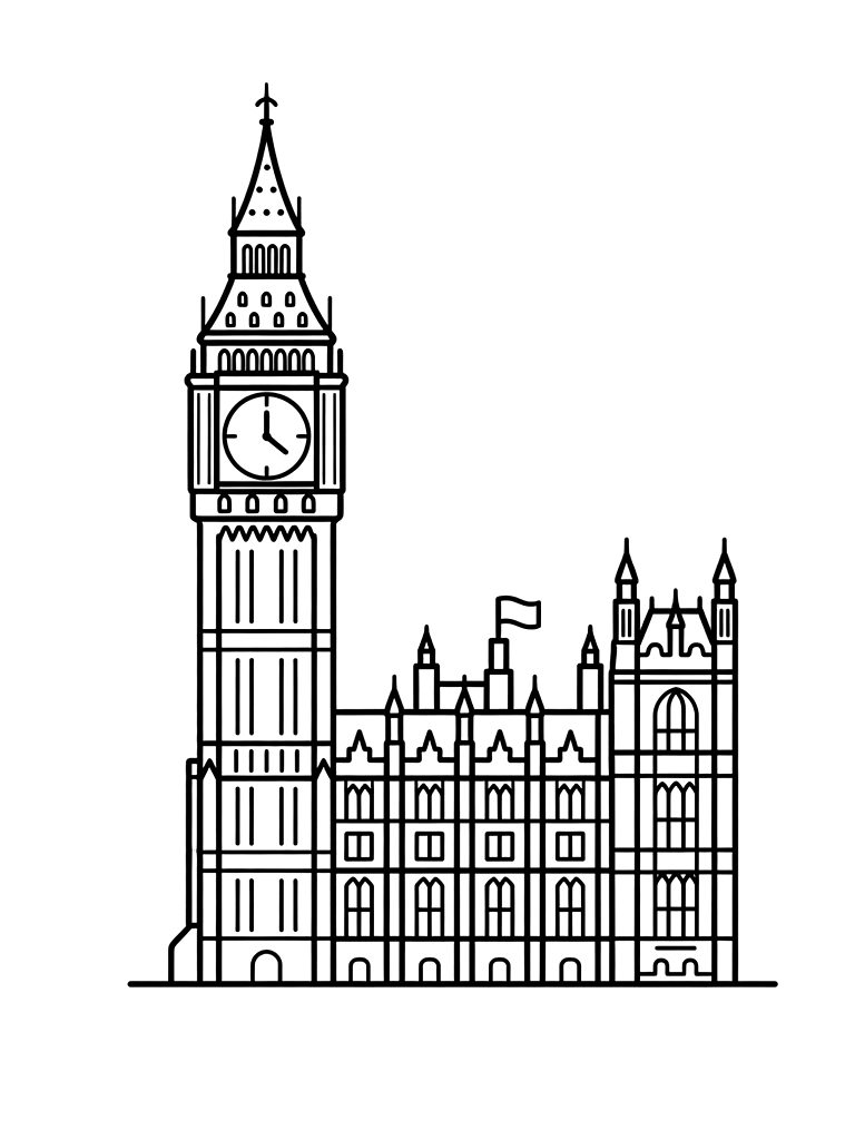 Big Ben And Parliament Coloring Page