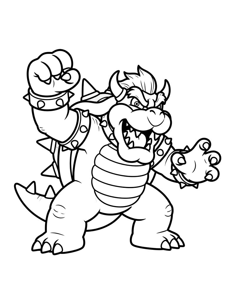 Bowser Final Battle Pose Coloring Page