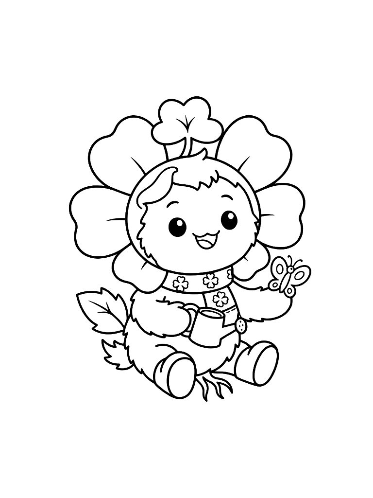 Buttercup And Clover Meadow Coloring Page