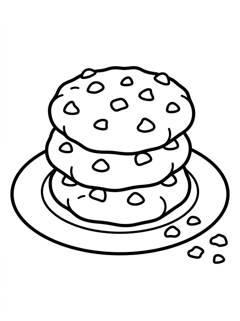 Chocolate Chip Cookies Coloring Page