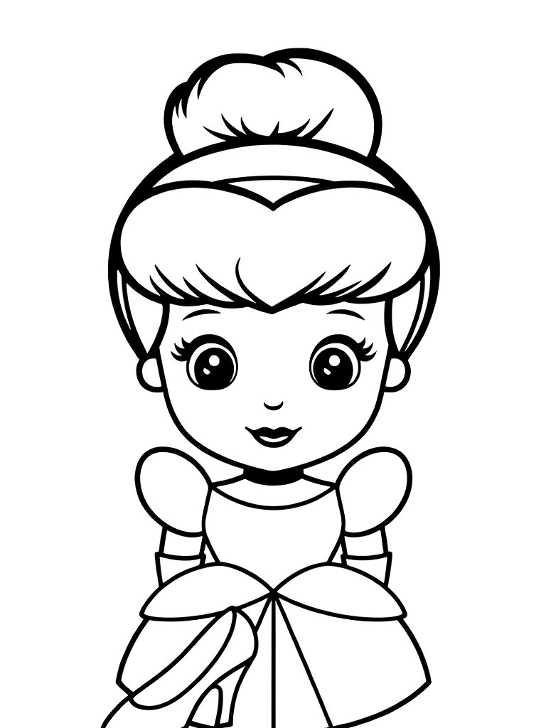 Cinderella In Ball Gown With Glass Slipper Coloring Page