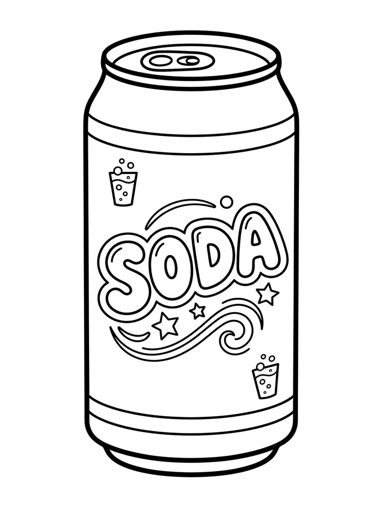 Classic Soda Can Coloring Page