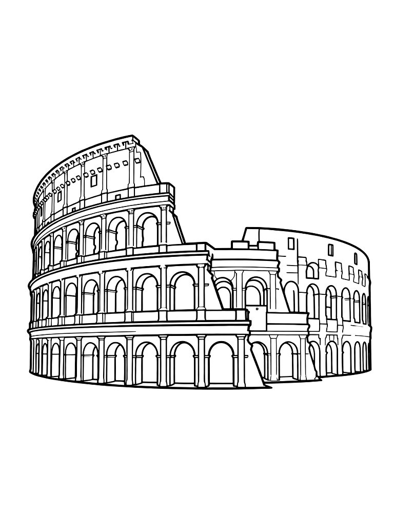 Colosseum Rome Coloring Page