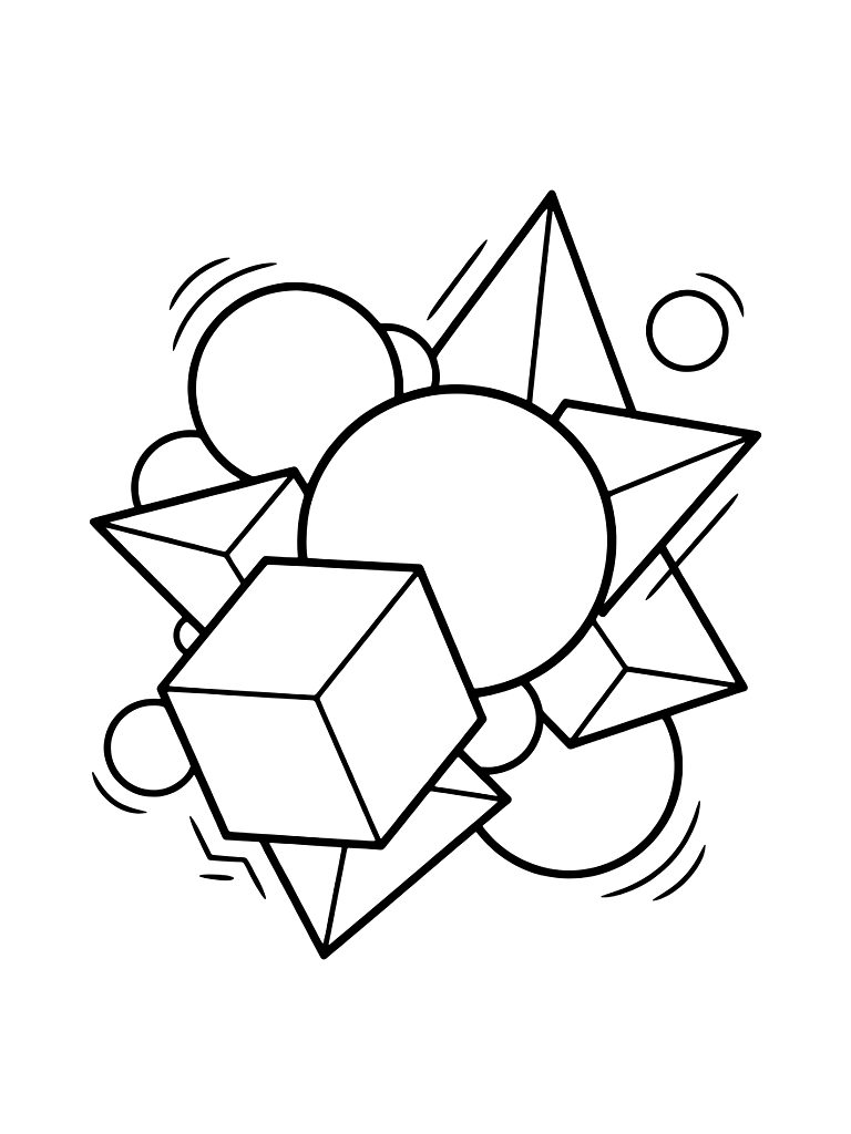 Complex Composition Of Overlapping Spheres Coloring Page