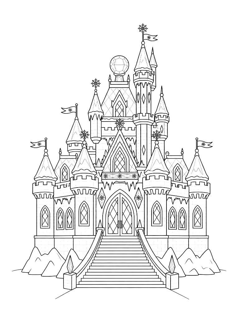Crystal Ice Palace Coloring Page