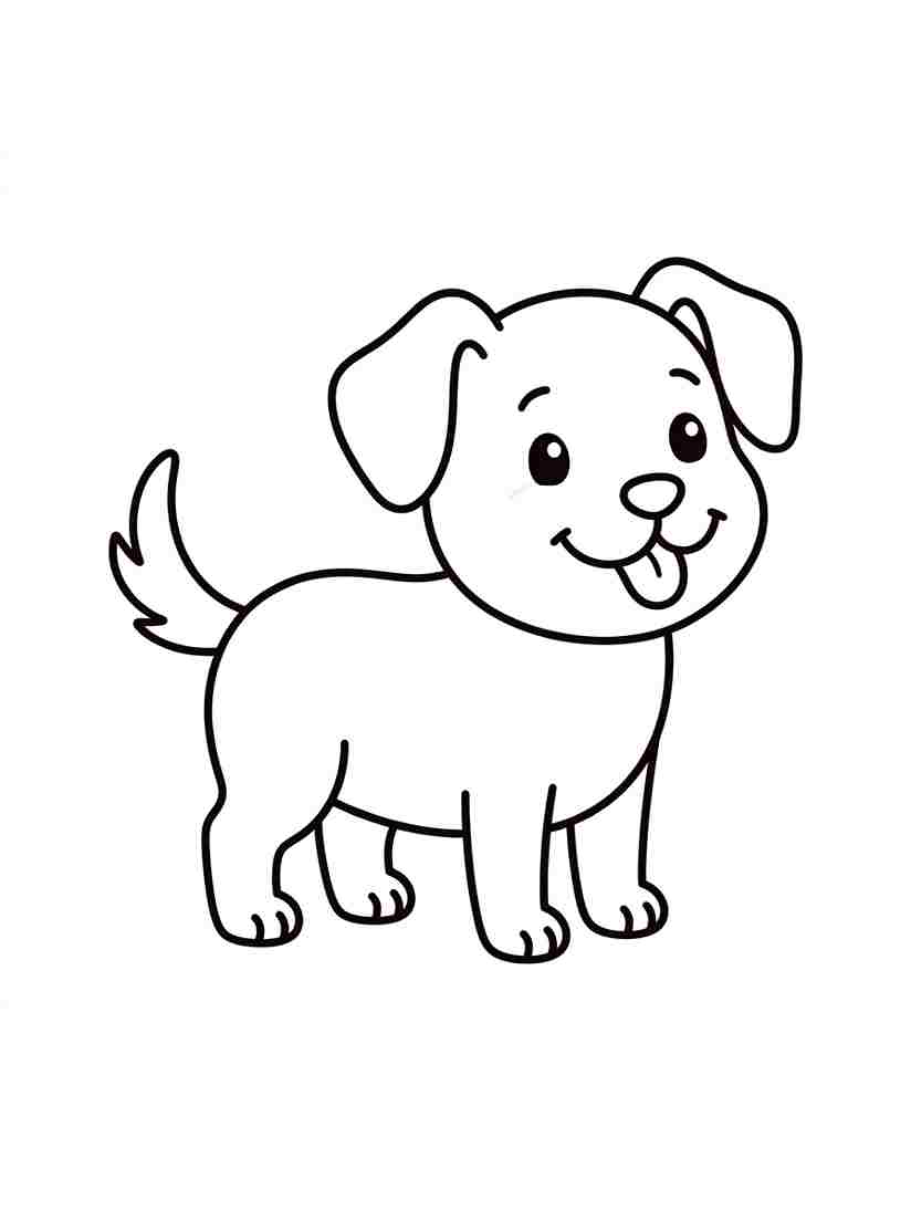 Cute Dog Coloring Page