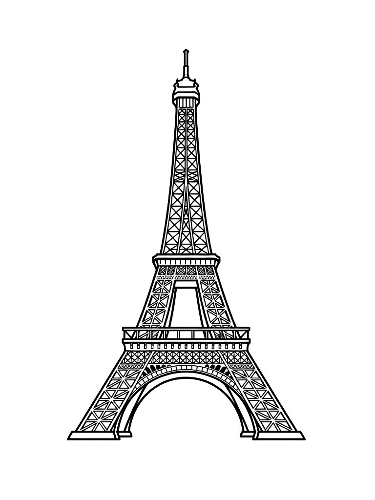 Eiffel Tower Coloring Page