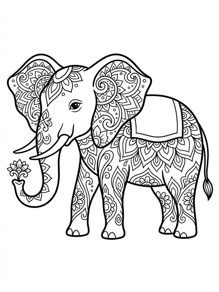Elephant Coloring Pages For Adults / Mandala Elephant Coloring Pages Coloring Page
